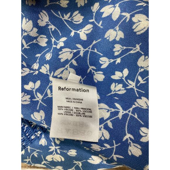 Reformation 'Robertson' Blue Floral Print Camisole Size 4 - Picture 5 of 5
